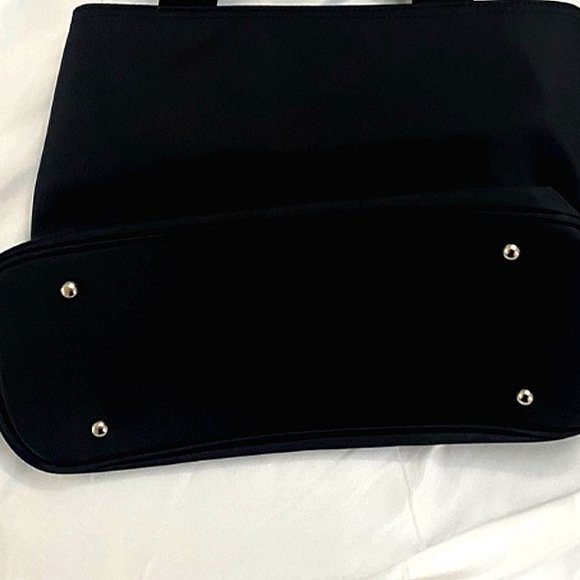 🖤 Versace® Parfum Black & Silver Nylon Tote Bag w/ Strap NEW! - Picture 7 of 11